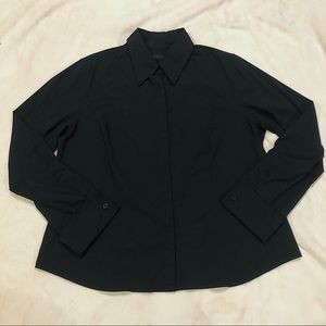 Black button down top